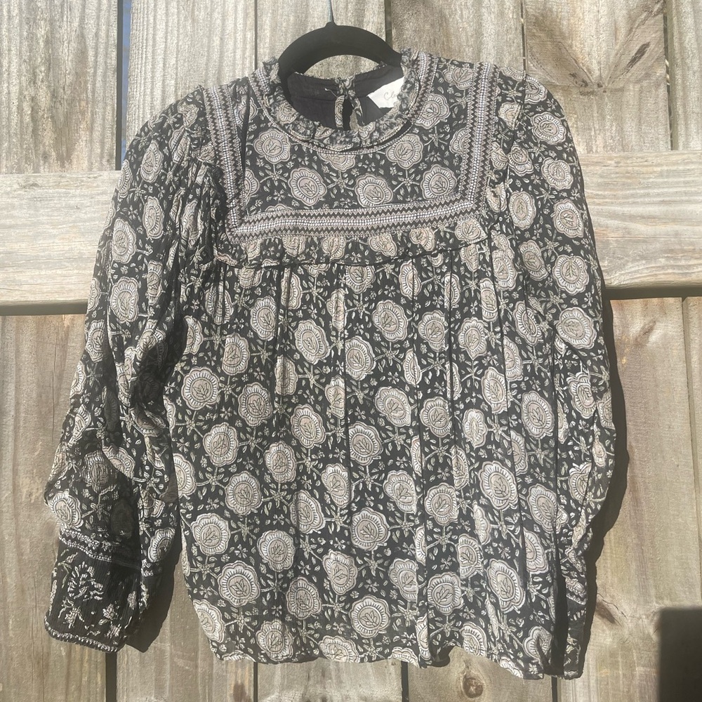 Cleobella Floral Block Patterned Blouse Size S